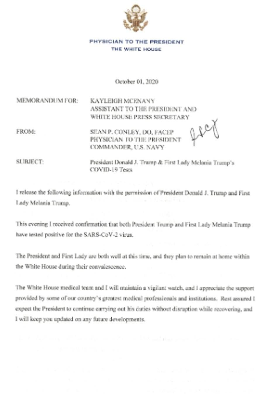 trump dichiaraz medico vert