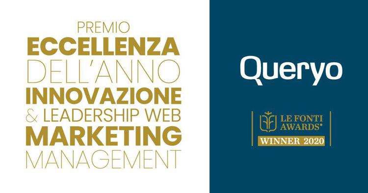 Queryo Eccellenza dell’Anno Web Marketing Management “Innovazione & Leadership” Le Fonti Awards 2020