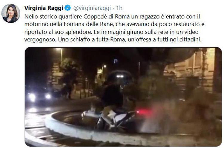 Dall'account Twitter della sindaca di Roma Virginia Raggi