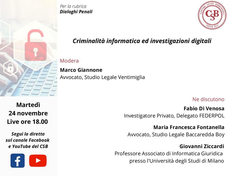 “Criminalità informatica ed investigazioni digitali”