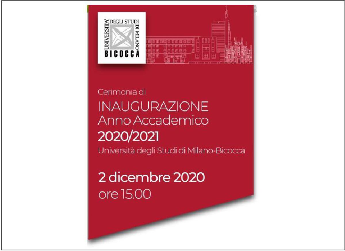 L'Università Milano-Bicocca inaugura l'anno accademico 2020/21