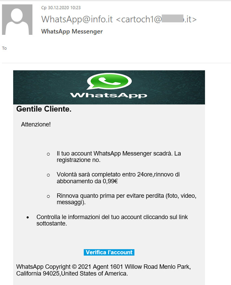 Kaspersky- Truffa di phishing WhatsApp