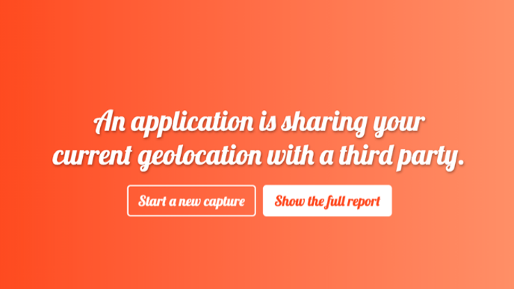 Kaspersky-Avviso di TinyCheck quando vengono rilevate app di geo-tracking