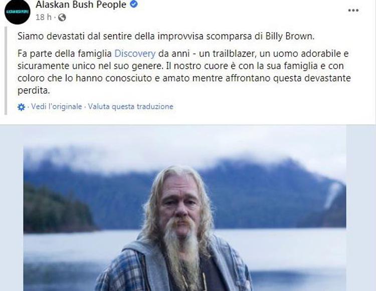 È morto Billy Brown, patriarca di 'Una famiglia fuori dal mondo'