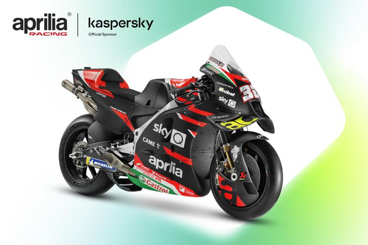 Kaspersky diventa sponsor di Aprilia Racing e partner del Gruppo Piaggio