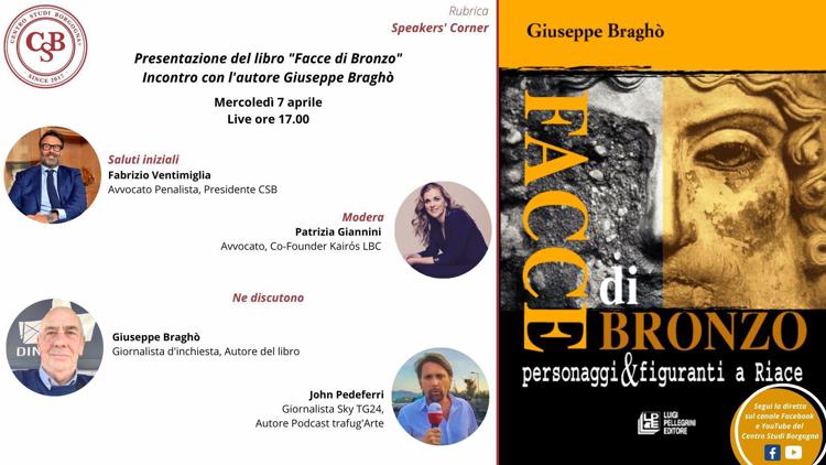 Presentazione del libro “Facce di bronzo”. Incontro con l’autore Giuseppe Braghò Mercoledì 7 aprile - Ore 17.00