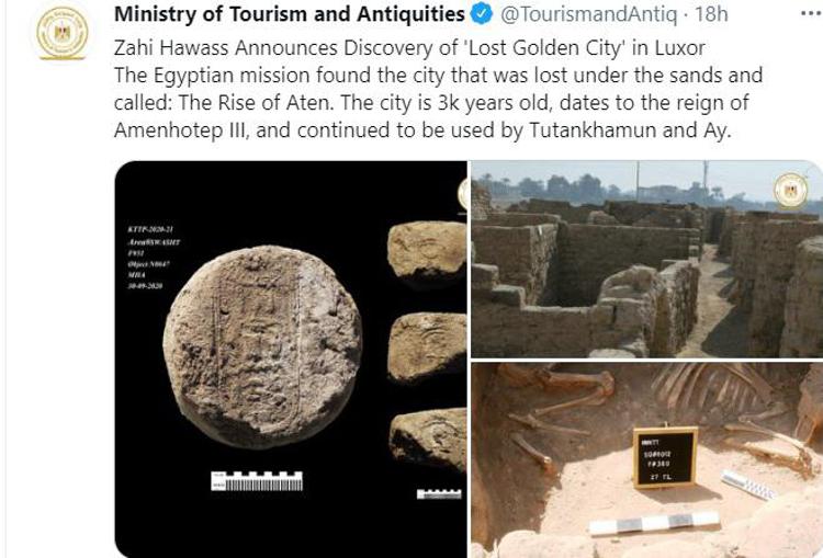 Straordinaria scoperta in Egitto, ritrovata 'città perduta' di 3.000 anni fa