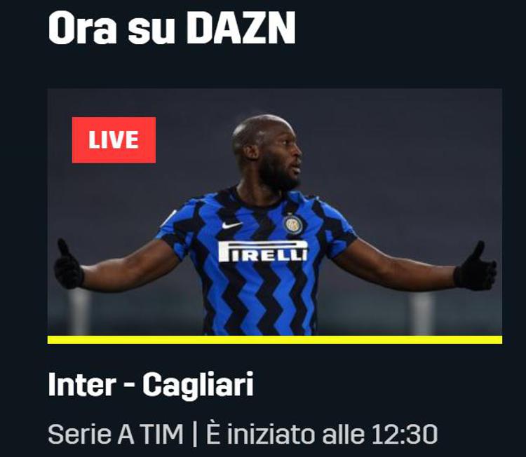 Dazn, Inter-Cagliari non si vede: giornata nera