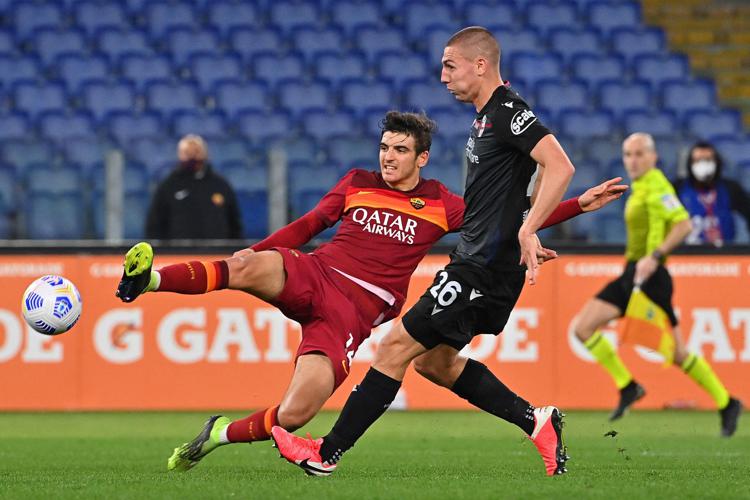 Roma-Bologna 1-0 all'Olimpico, gol di Mayoral