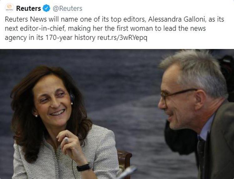 Reuters, Alessandra Galloni nuova direttrice: è la prima donna