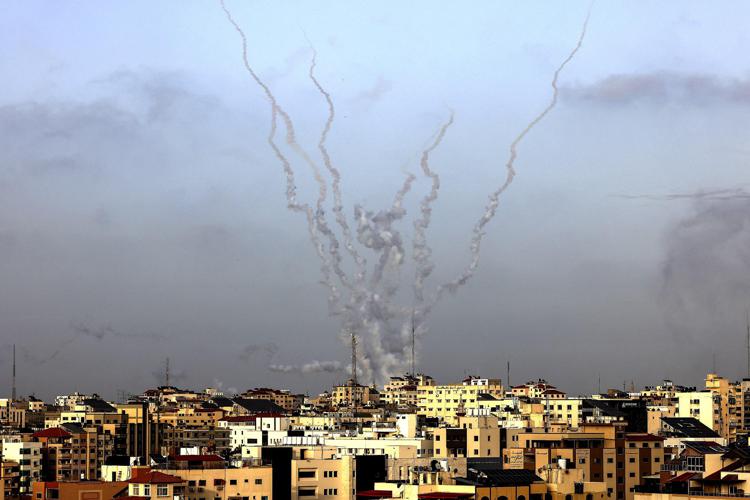 I razzi lanciati da Gaza su Israele (Afp)