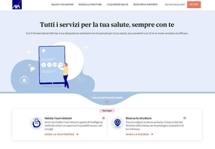 AXA Italia oltre l’assicurazione: un servizio di “ricerca strutture sanitarie”, unico in Italia, il nuovo nato nell’ecosistema di servizi integrati del Portale Salute