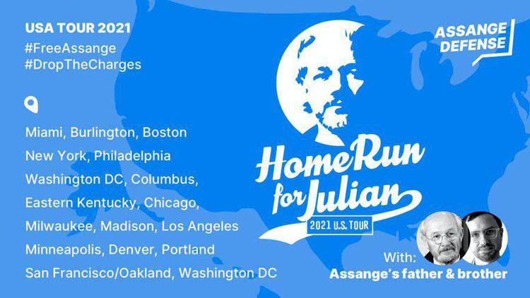 HomeRun4Julian, il tour negli Usa per la liberazione del fondatore di WikiLeaks.