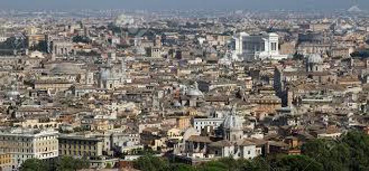 La città di Roma dall'alto.