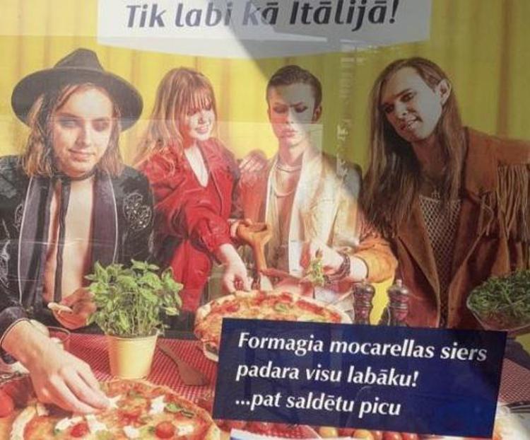 Maneskin, i sosia nella pubblicità della mozzarella... in Lettonia