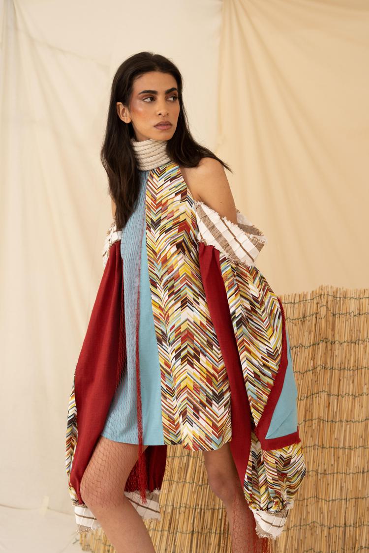 Uno dei modelli  della Maiani Accademia Moda che partecipa alla fashion week di Altaroma 