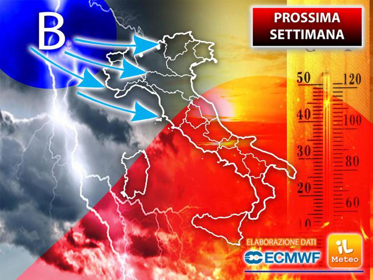 Da domenica 1 agosto Italia spaccata in due: temporali e caldo