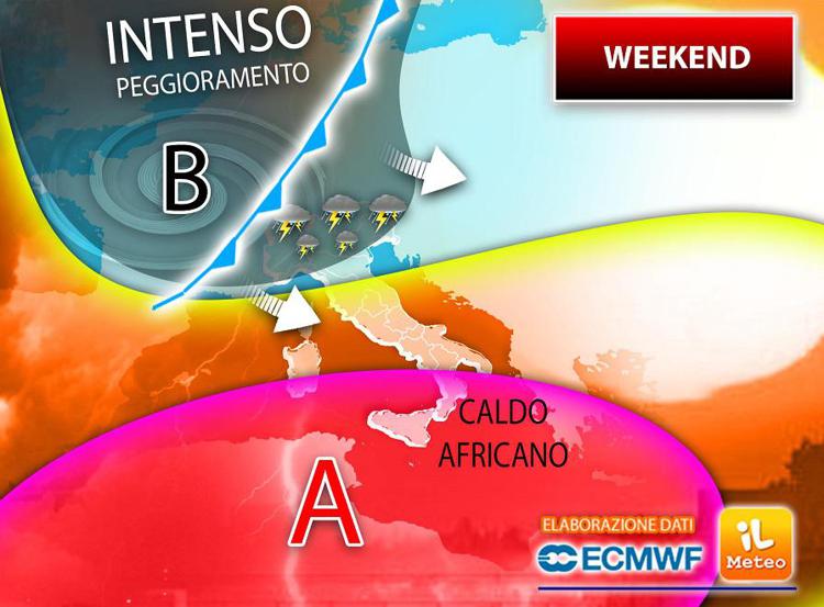 Temporali e caldo africano, Italia ancora divisa a metà nel weekend