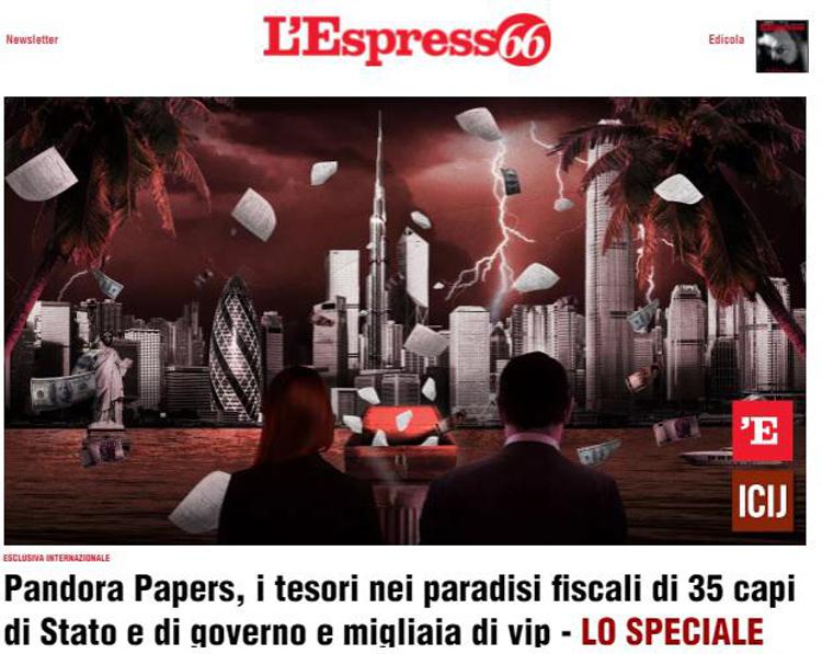 Pandora Papers, Espresso: 'Tesori offshore per capi di Stato e vip'