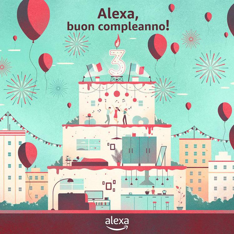 Buon compleanno Alexa, spegne 3 candeline in Italia (e 7 negli Usa) l'assistente vocale di Amazon