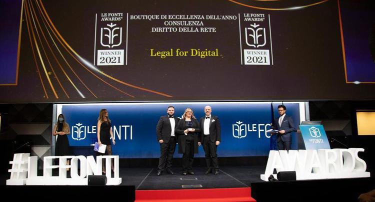 Legal for Digital: Legal for Digital: il premio Boutique di Eccellenza dell’Anno “Consulenza Diritto della Rete” Le Fonti Awards