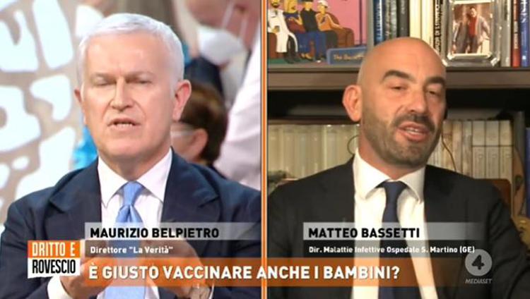 Belpietro vs Bassetti, scontro a 'Dritto e Rovescio' - Video