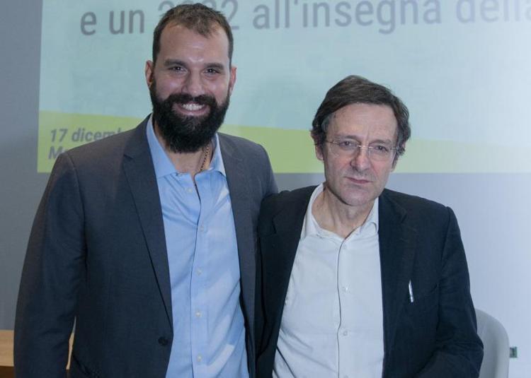 Luca Raffaele (direttore generale NeXt Nuova Economia per Tutti e presidente Gioosto) e Leonardo Becchetti (Co-fondatore NeXt)