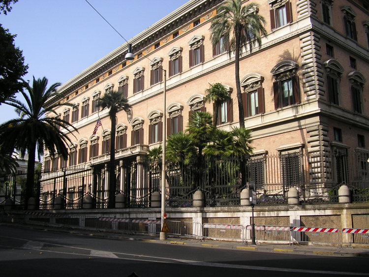 Palazzo Margherita a Roma, sede dell'ambasciata Usa in Italia.