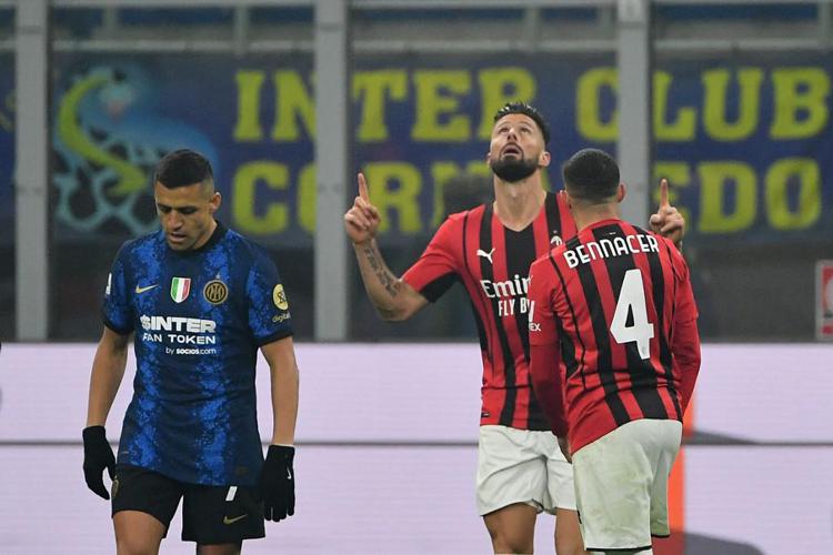 Inter-Milan 1-2, doppietta Giroud e derby rossonero