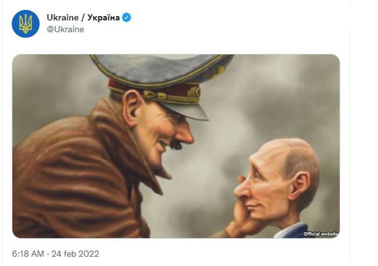 Ucraina-Russia, guerra su Twitter: Putin come Hitler