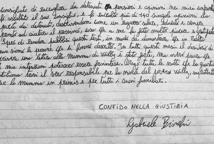 Omicidio Willy, parla Gabriele Bianchi dal carcere: 