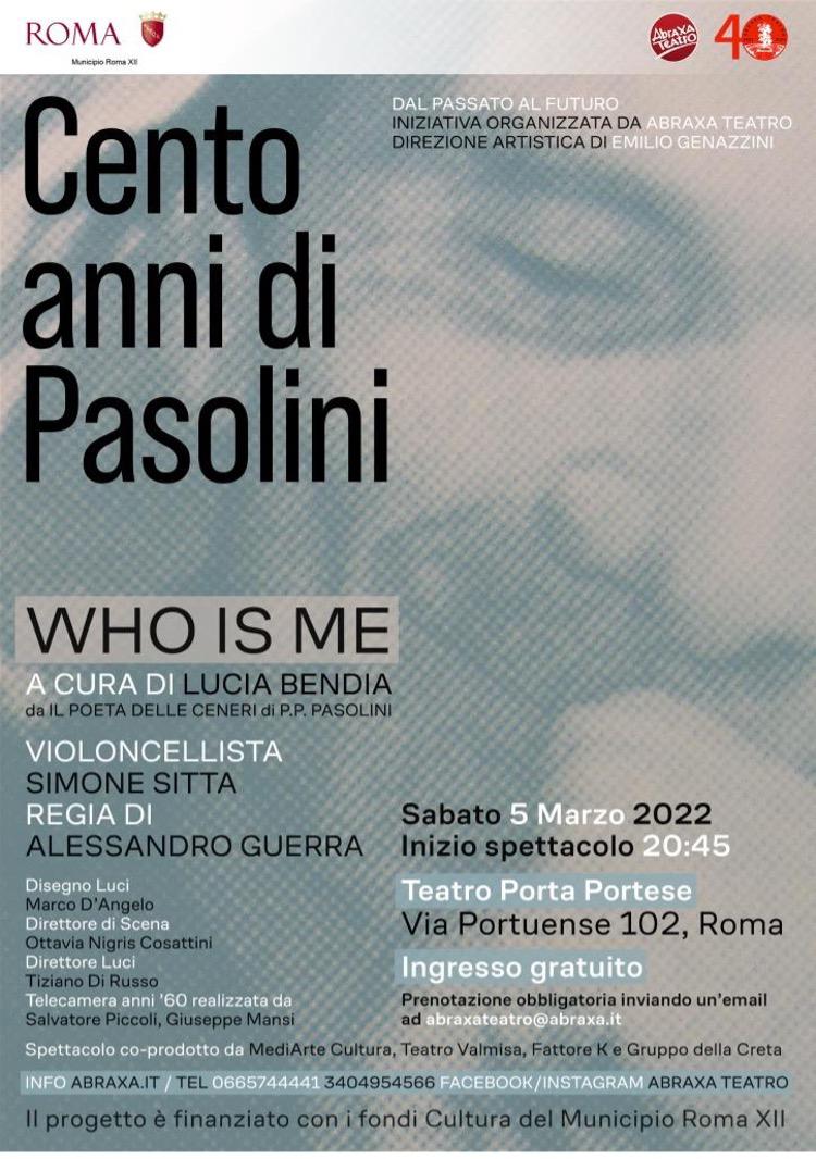 Al via con 'Who is me' gli eventi a Ostia e Roma per i 100 anni nascita di Pasolini.