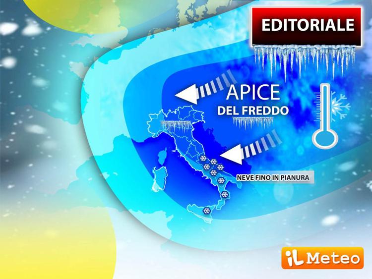 Meteo, con Burian picco di gelo e maltempo sull'Italia