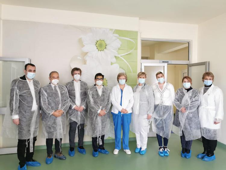 Foto visita D'Amato e Vaia  all'ospedale di Sighet in Romania
