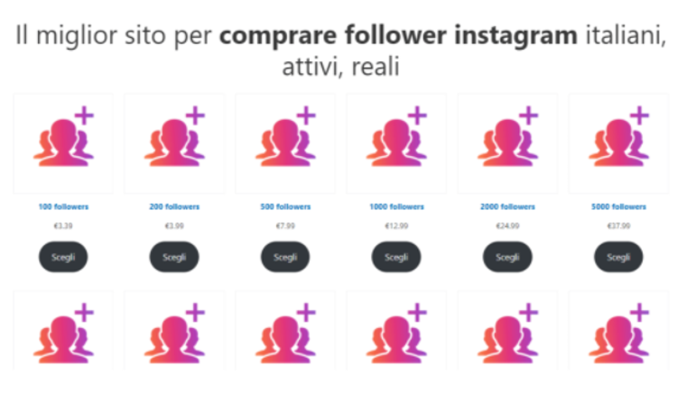 10 siti sicuri per comprare follower instagram italiani reali e attivi