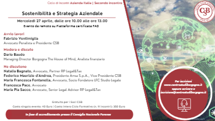 Ciclo di incontri “Azienda Italia” Sostenibilità e strategia aziendale