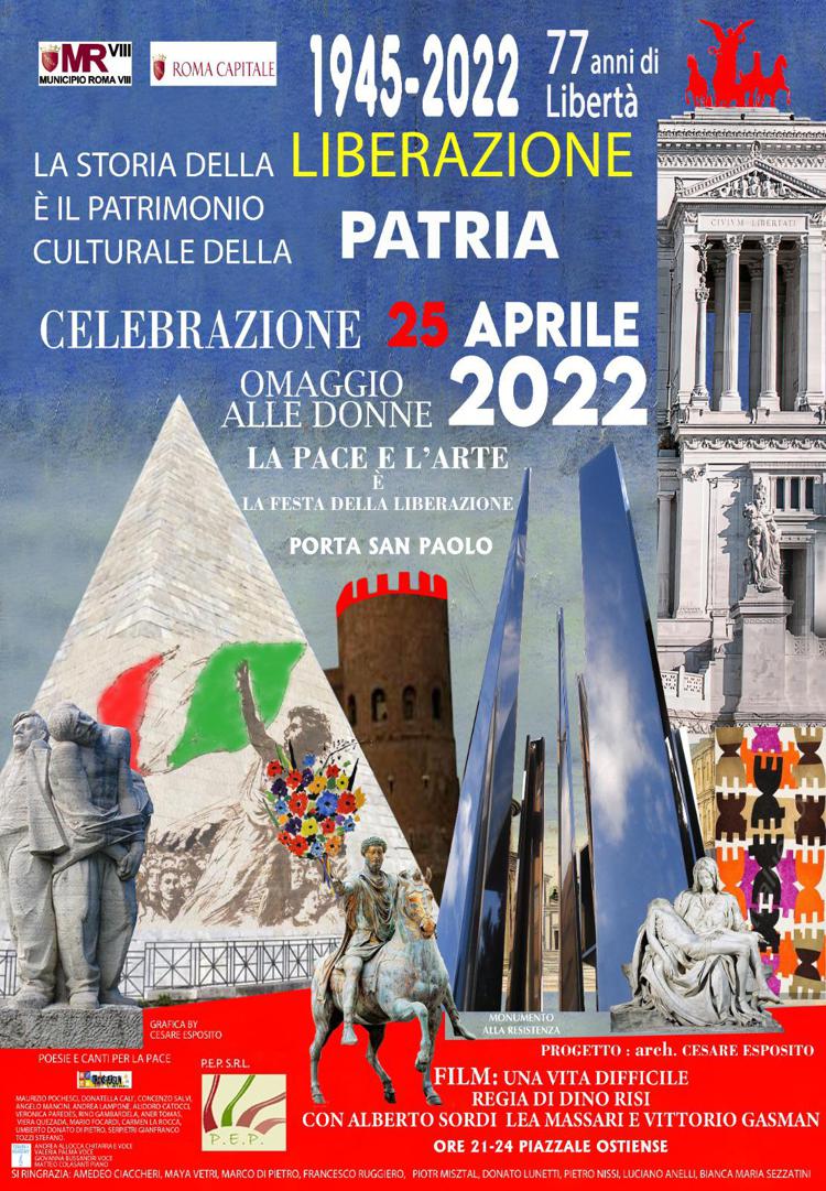 25 aprile, a Roma film e spettacolo di luci sulla Piramide