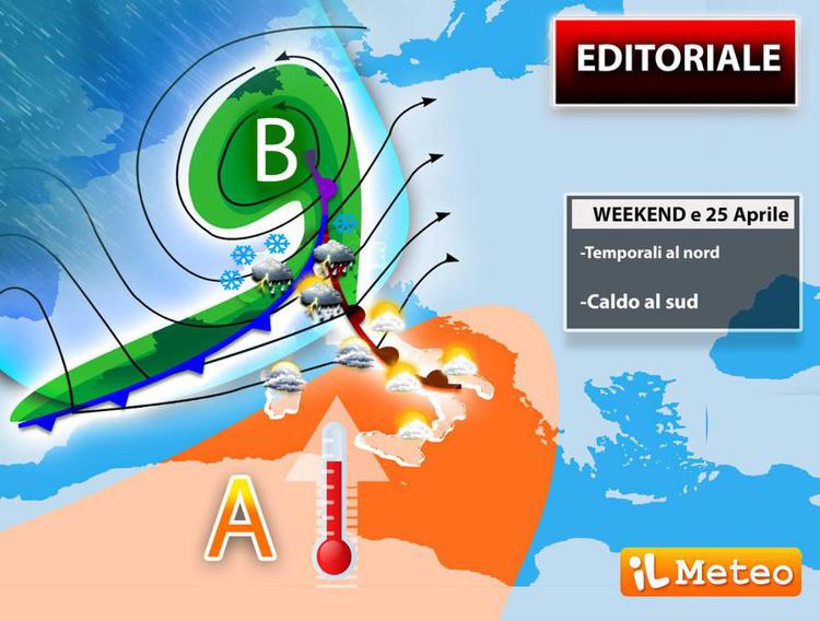 Ponte del 25 aprile, il meteo divide l'Italia: le previsioni