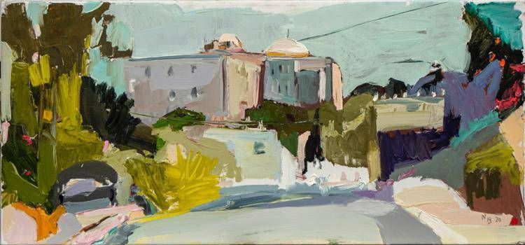Uno dei quadri della mostra Israel Landscape a Genova Uno dei quadri della mostra Israel Landscape a Genova
