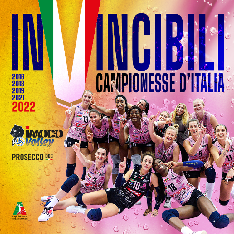 Il Prosecco Doc della pallavolo “Imoco Volley Conegliano” è Campione d’Italia per la quinta volta.
