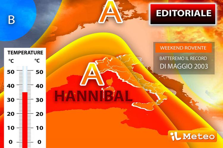 Weekend rovente con Hannibal, caldo in aumento in tutta Italia