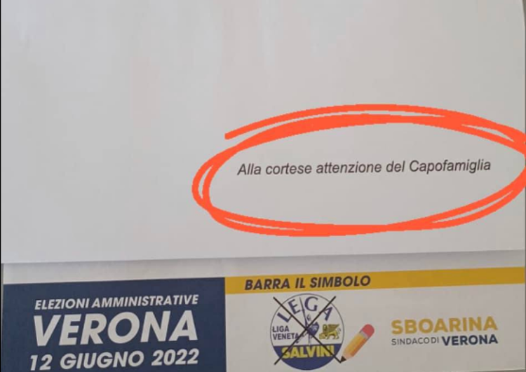La Lega scrive al 'capofamiglia' e chiede voto per Sboarina, è polemica a Verona