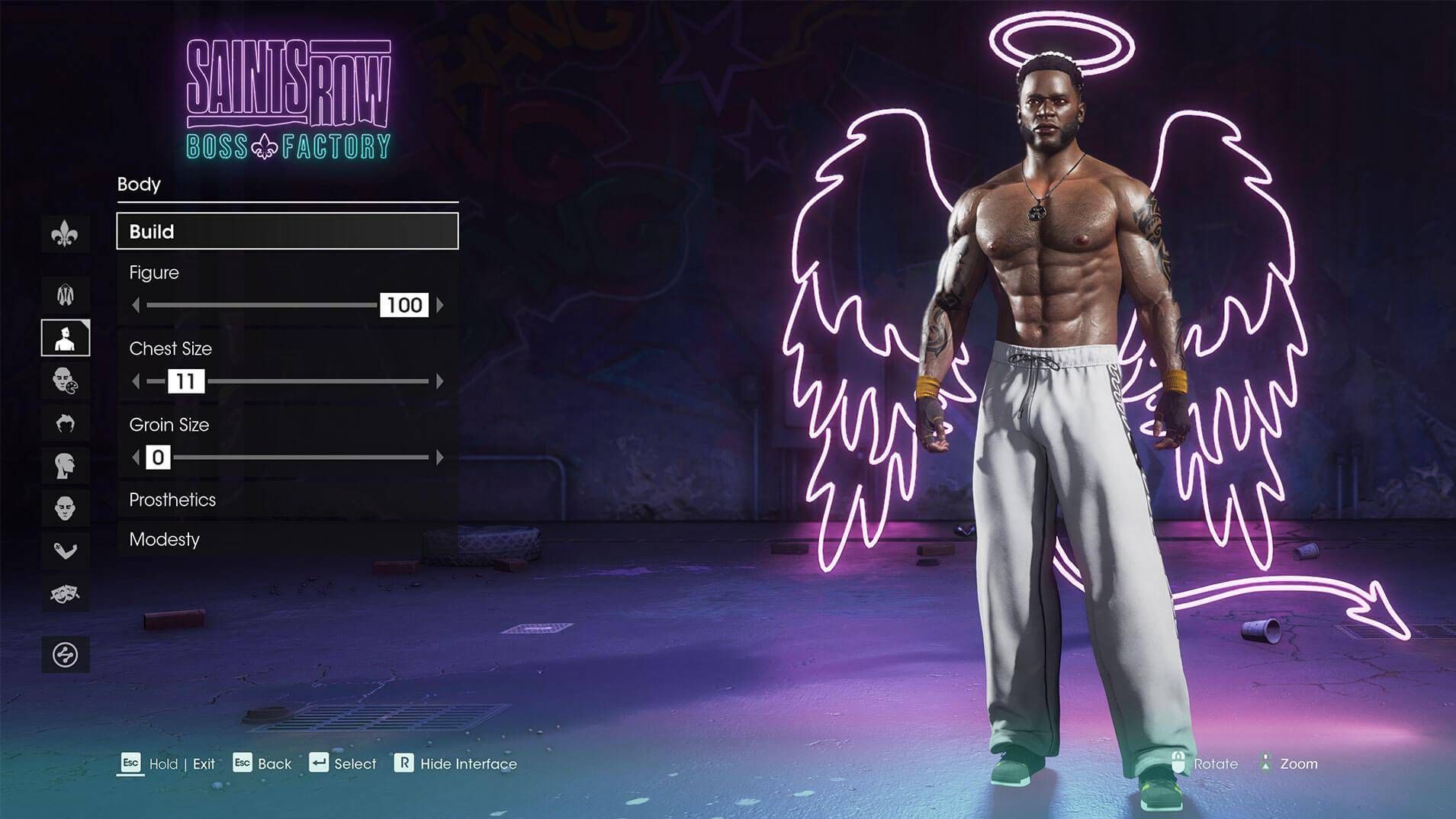 Saints Row, the character creation demo available on Xbox, PS and PC
