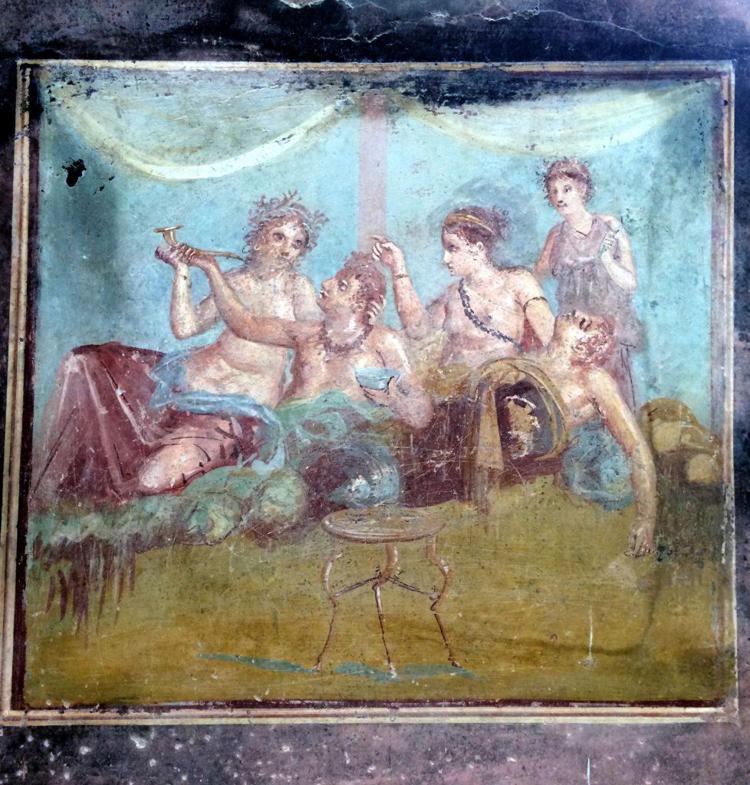 Affresco dei Casti Amanti nel parco archeologico di Pompei