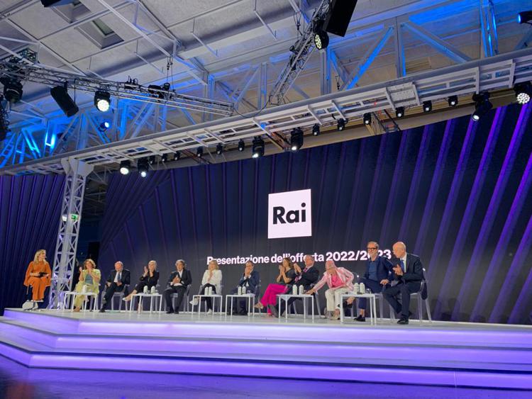 presentazione dei palinsesti Rai 2022-2023 alla stampa presso il Super Studio Maxi, a Milano
