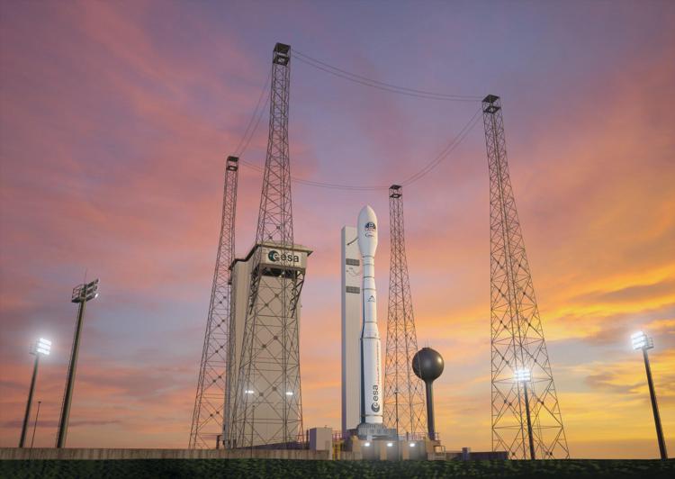 Immagine artistica del Vega C sulla rampa di lancio (Foto ESA) 
