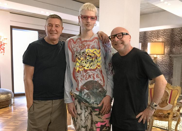 Stefano Gabbana con Matty Bovan e Domenico Dolce