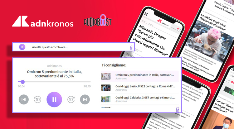 Gli articoli online di Adnkronos diventano anche audionotizie, grazie alla tecnologia di Audioboost
