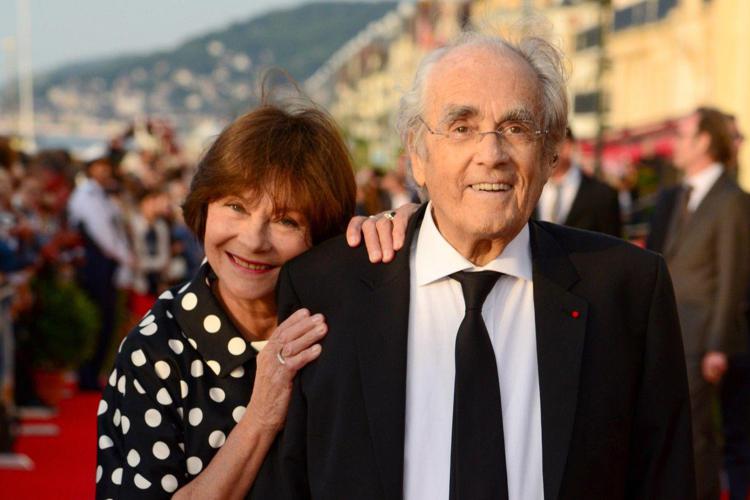 L'attrice e scrittrice francese di origine russa Macha Meril accanto al marito, il compositore Michel Legrand. 