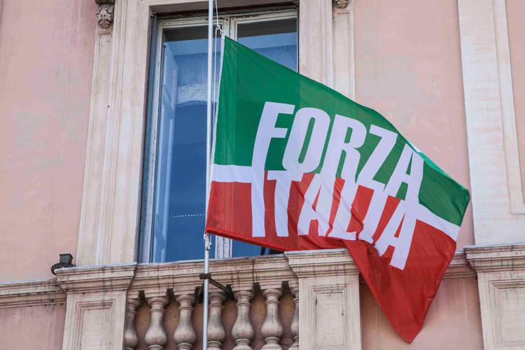 Bandiera di Forza Italia - FOTOGRAMMA